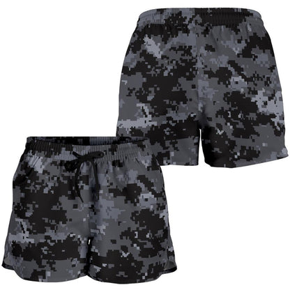 ACU Digital Black Camouflage Women Shorts-JTAMIGO.COM