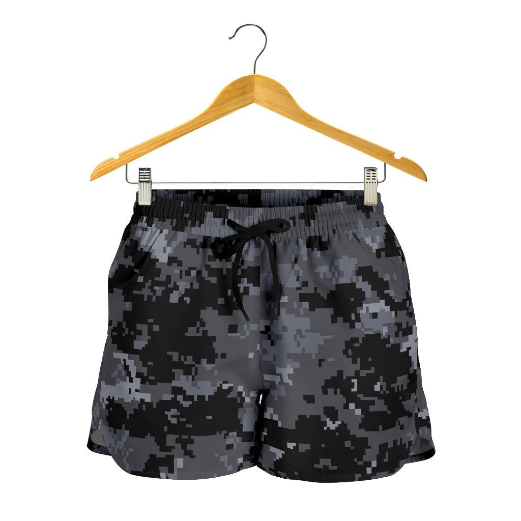 ACU Digital Black Camouflage Women Shorts-JTAMIGO.COM