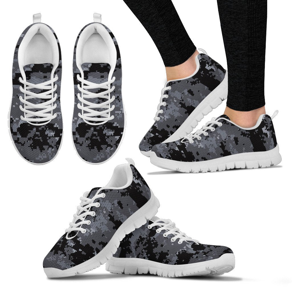 ACU Digital Black Camouflage Women Sneakers Shoes