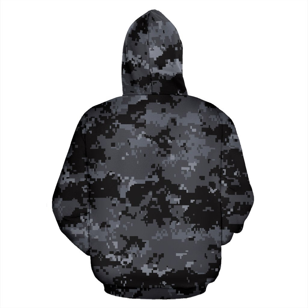 ACU Digital Black Camouflage Zip Up Hoodie