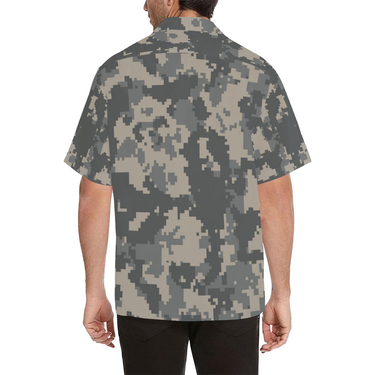 ACU Digital Camouflage Men Aloha Hawaiian Shirt