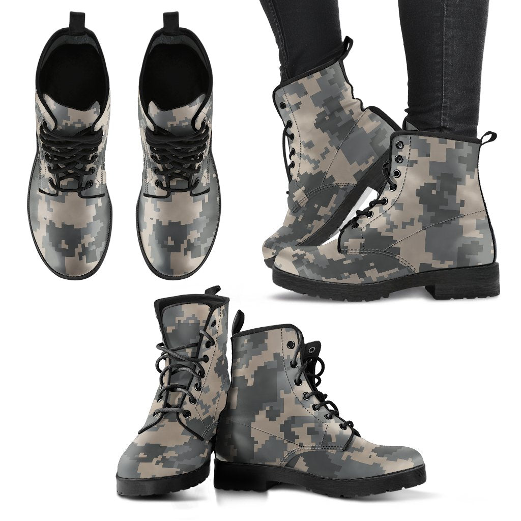 ACU Digital Camouflage Women Leather Boots-JTAMIGO.COM