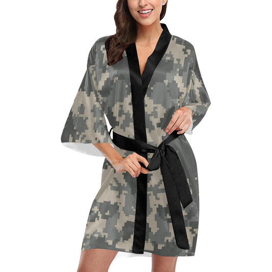 ACU Digital Camouflage Women Short Kimono Robe