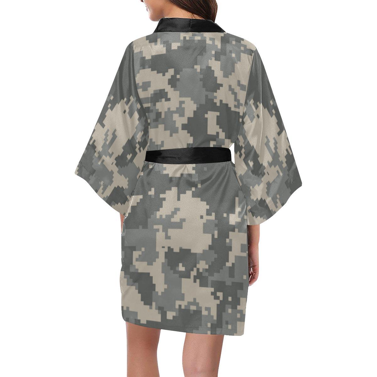 ACU Digital Camouflage Women Short Kimono Robe