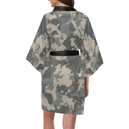 ACU Digital Camouflage Women Short Kimono Robe