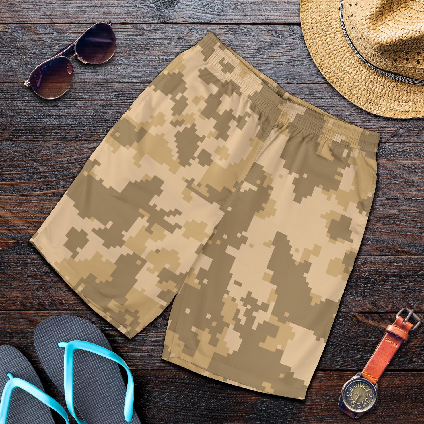 ACU Digital Desert Camouflage Mens Shorts-JTAMIGO.COM