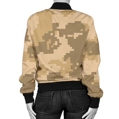 ACU Digital Desert Camouflage Women Casual Bomber Jacket