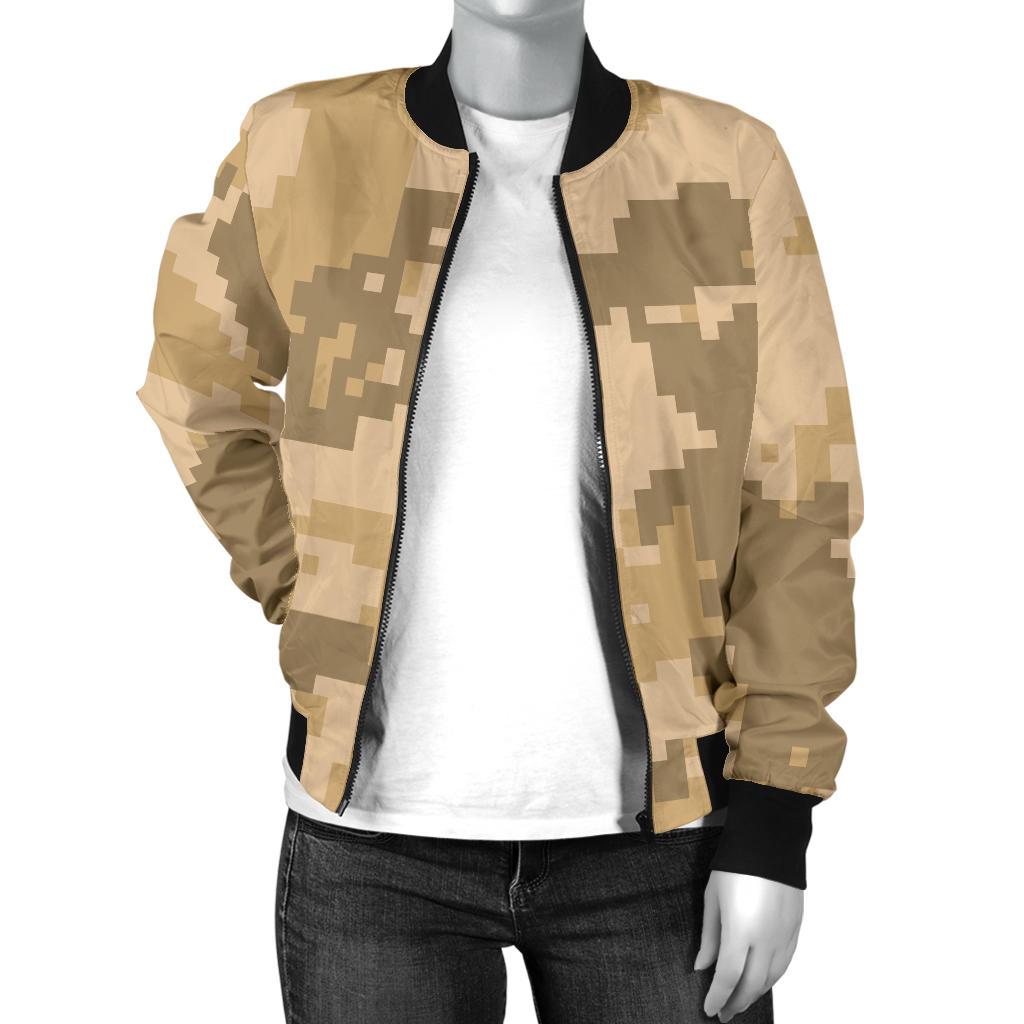 ACU Digital Desert Camouflage Women Casual Bomber Jacket