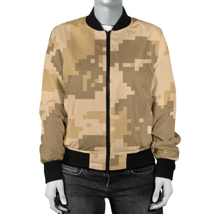 ACU Digital Desert Camouflage Women Casual Bomber Jacket
