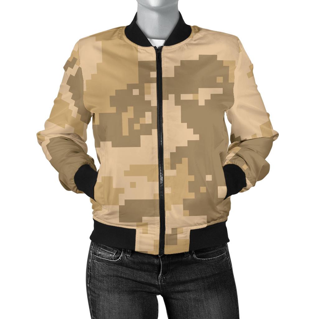 ACU Digital Desert Camouflage Women Casual Bomber Jacket