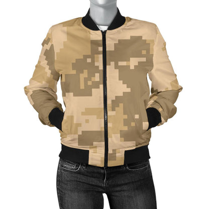 ACU Digital Desert Camouflage Women Casual Bomber Jacket