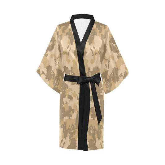ACU Digital Desert Camouflage Women Short Kimono Robe
