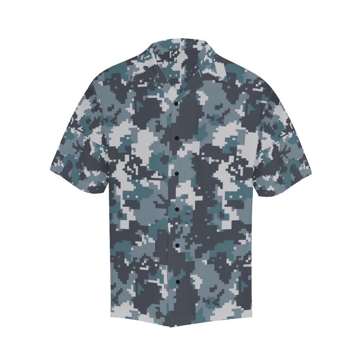 ACU Digital Urban Camouflage Men Aloha Hawaiian Shirt