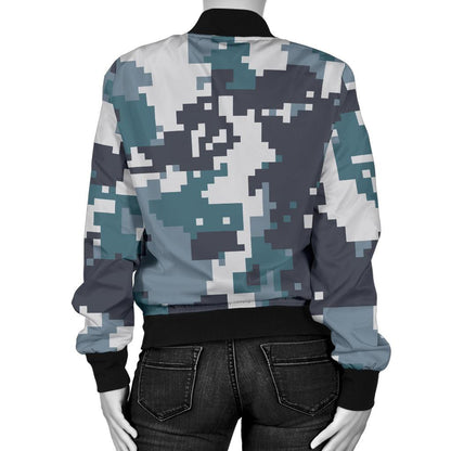 ACU Digital Urban Camouflage Women Casual Bomber Jacket