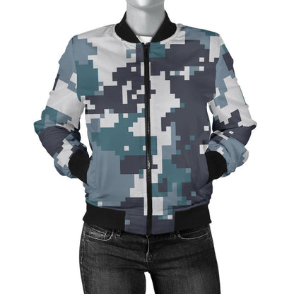 ACU Digital Urban Camouflage Women Casual Bomber Jacket