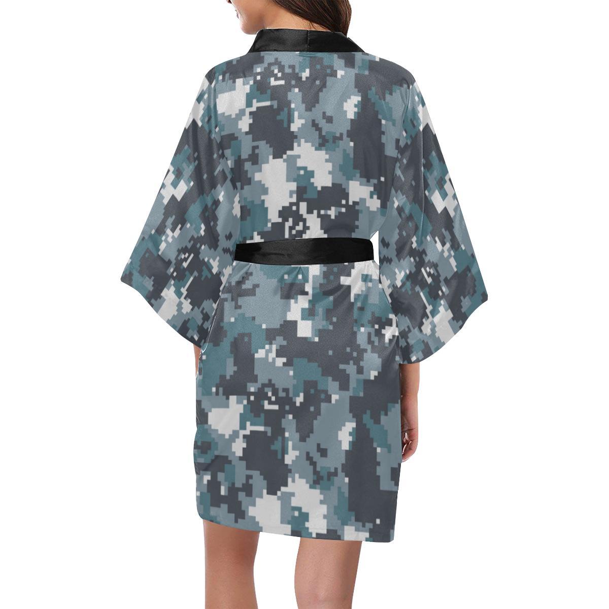 ACU Digital Urban Camouflage Women Short Kimono Robe