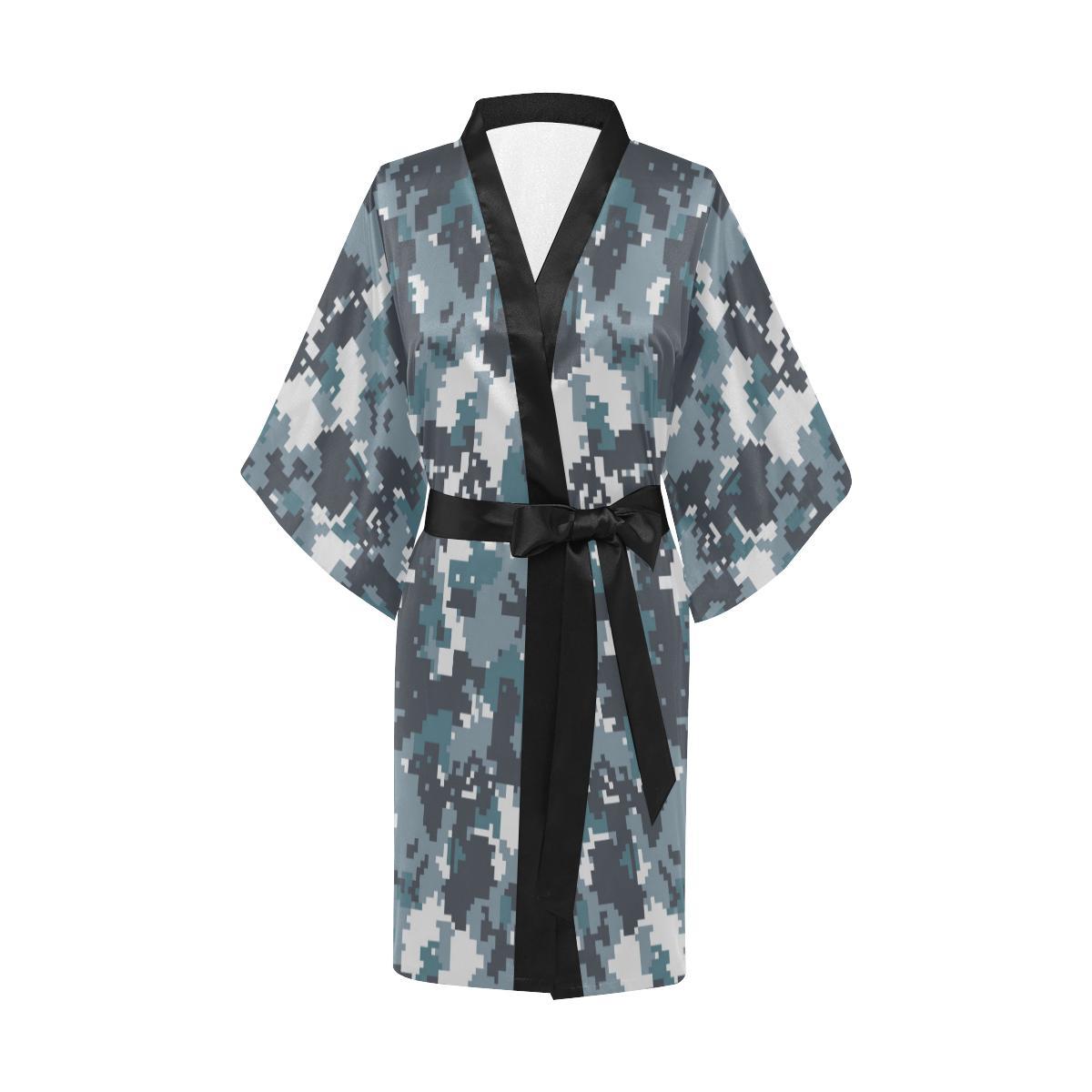 ACU Digital Urban Camouflage Women Short Kimono Robe