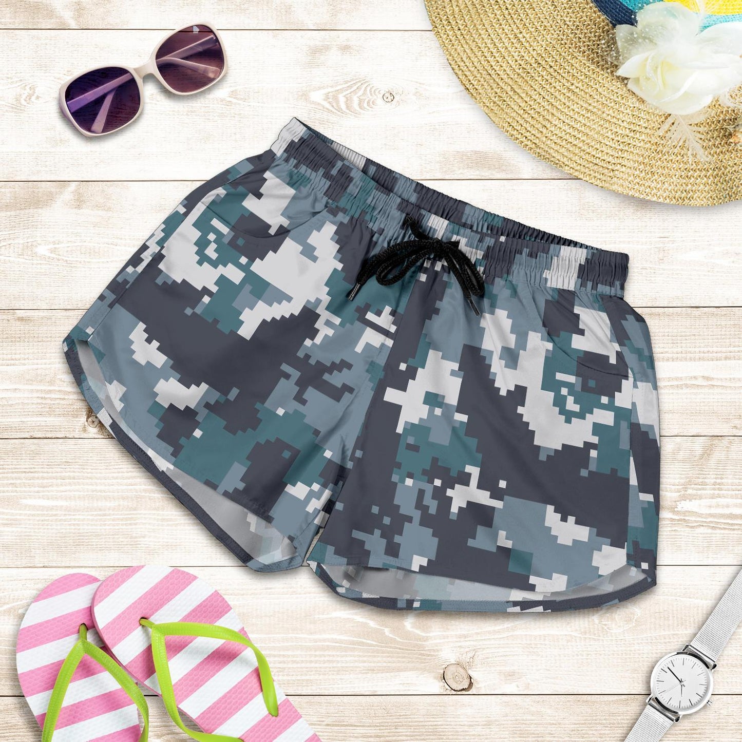 ACU Digital Urban Camouflage Women Shorts-JTAMIGO.COM