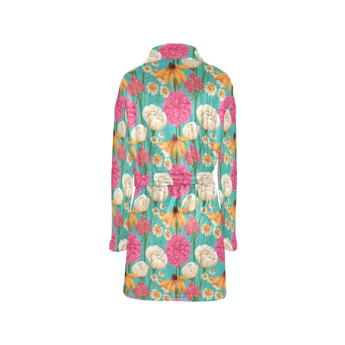 Summer Floral Pattern Print Design SF07 Women's Fleece Robe