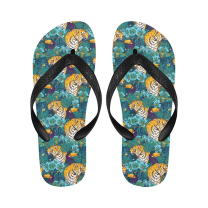 Tiger Tropical Print Design LKS301 Flip Flops