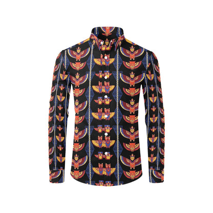 Totem Print Design LKS301 Men's Long Sleeve Dress Shirt