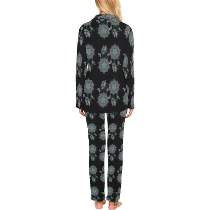 Dream Catcher Colorful Hand Draw Women's Long Pajama Set