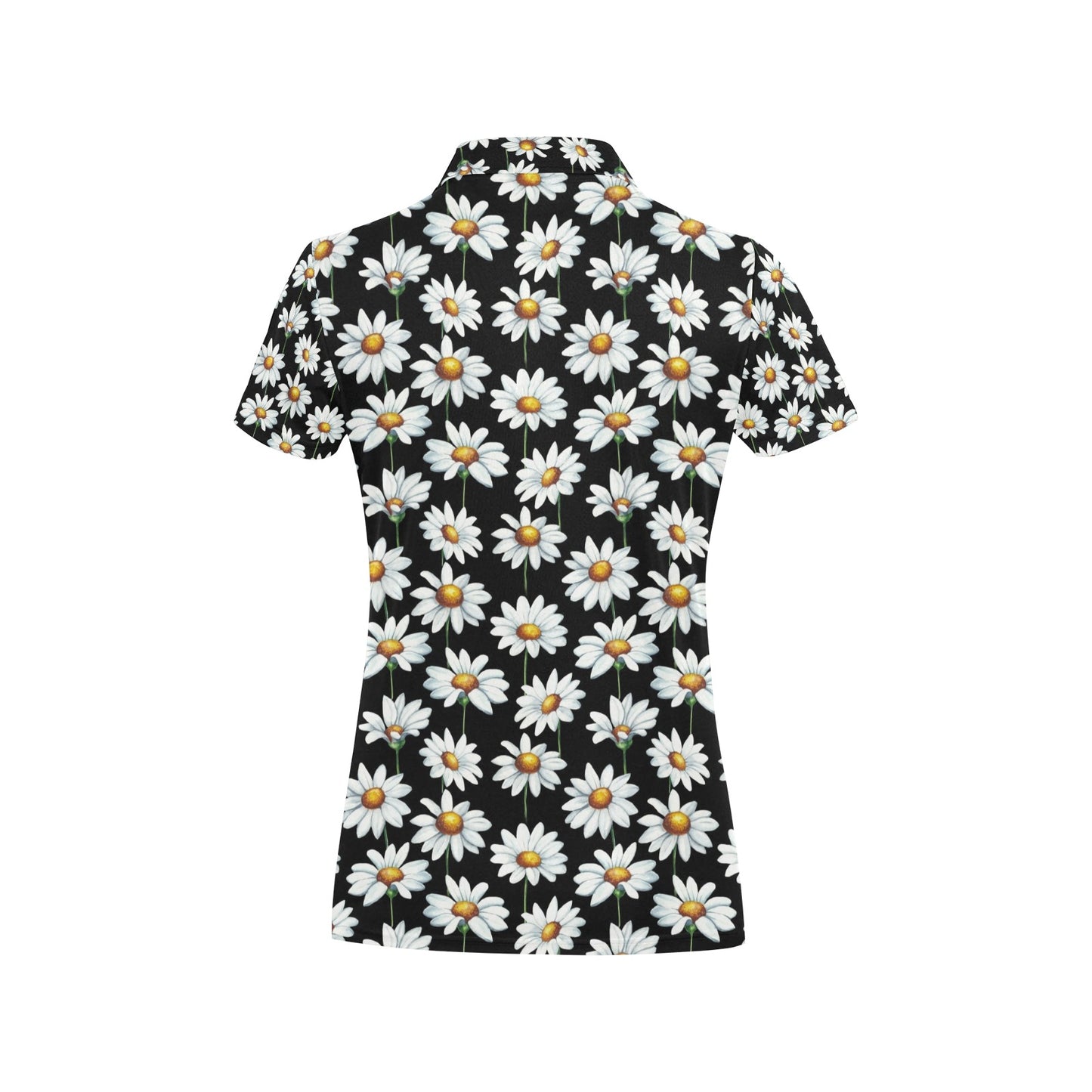 Daisy Print Pattern Women's Polo Shirt