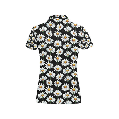 Daisy Print Pattern Women's Polo Shirt