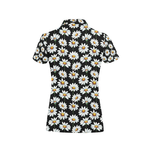 Daisy Print Pattern Women's Polo Shirt