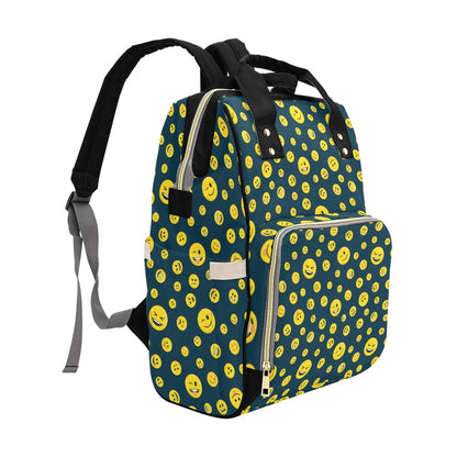 Smiley Face Emoji Print Design LKS301 Diaper Bag Backpack