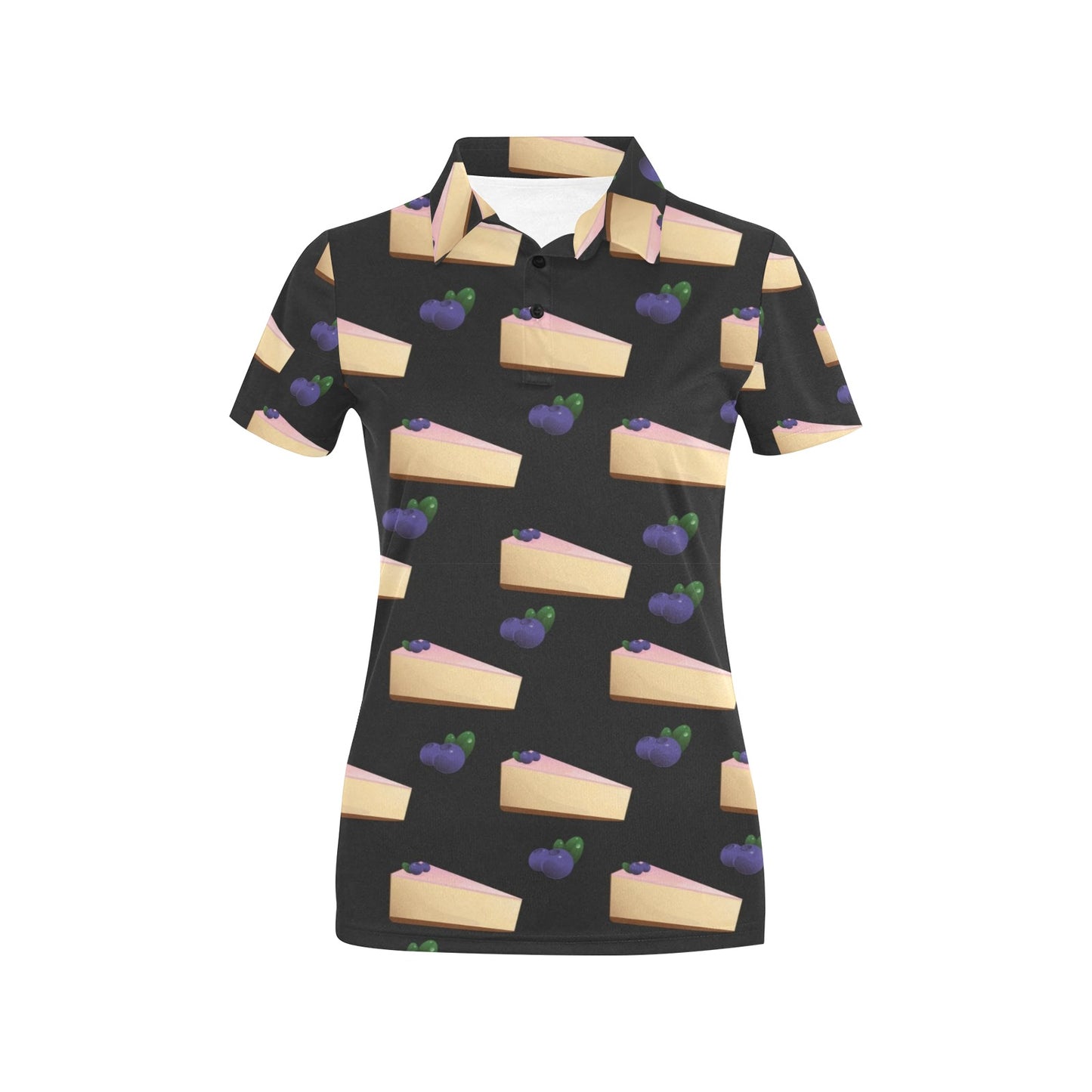 Cheesecake blueberry Pattern Print Design CK01 Women's Polo Shirt