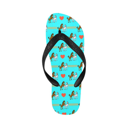 Horse Couple Love Print Design LKS309 Flip Flops