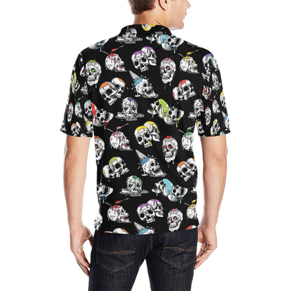 Skull Print Design LKS3013 Men Polo Shirt