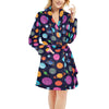 Planet Multicolor Print Design LKS302 Women's Fleece Robe