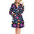 Planet Multicolor Print Design LKS302 Women's Fleece Robe