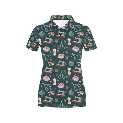 Sewing Equipment Print Design LKS307 Women's Polo Shirt