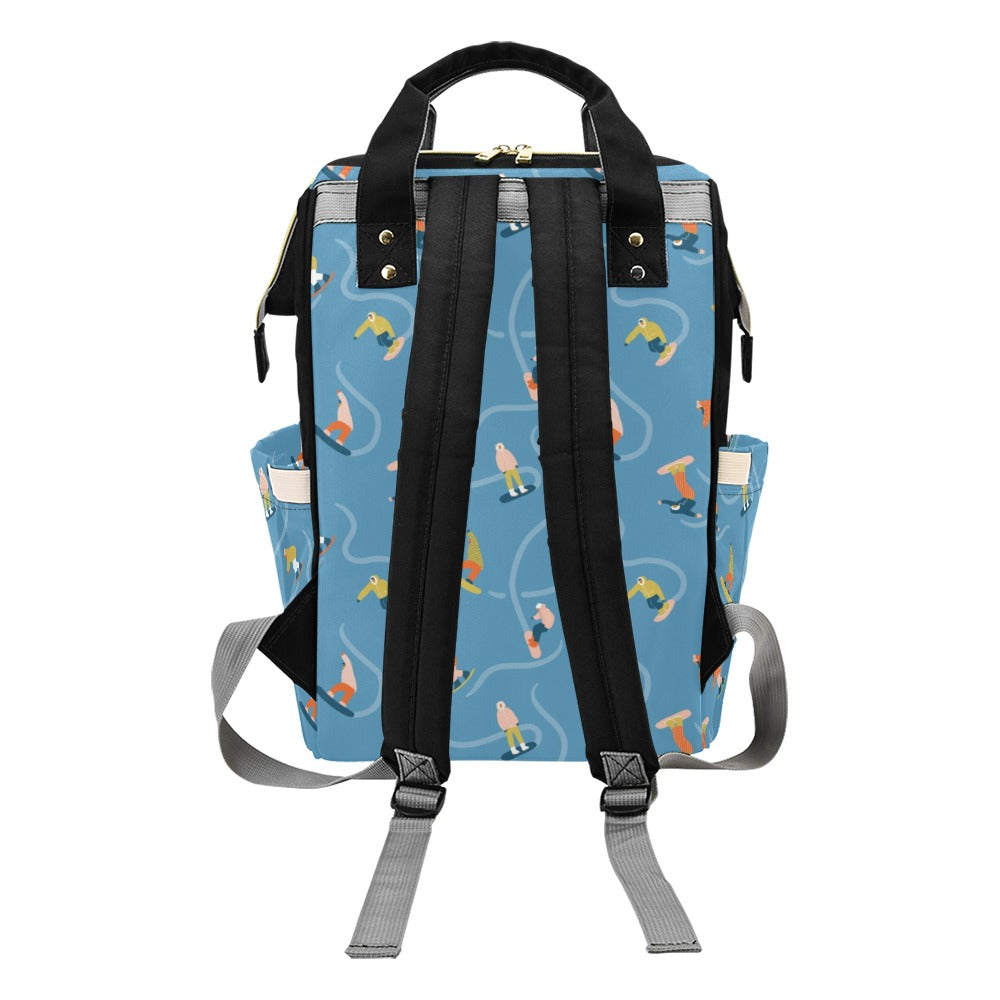 Snowboard Print Design LKS303 Diaper Bag Backpack