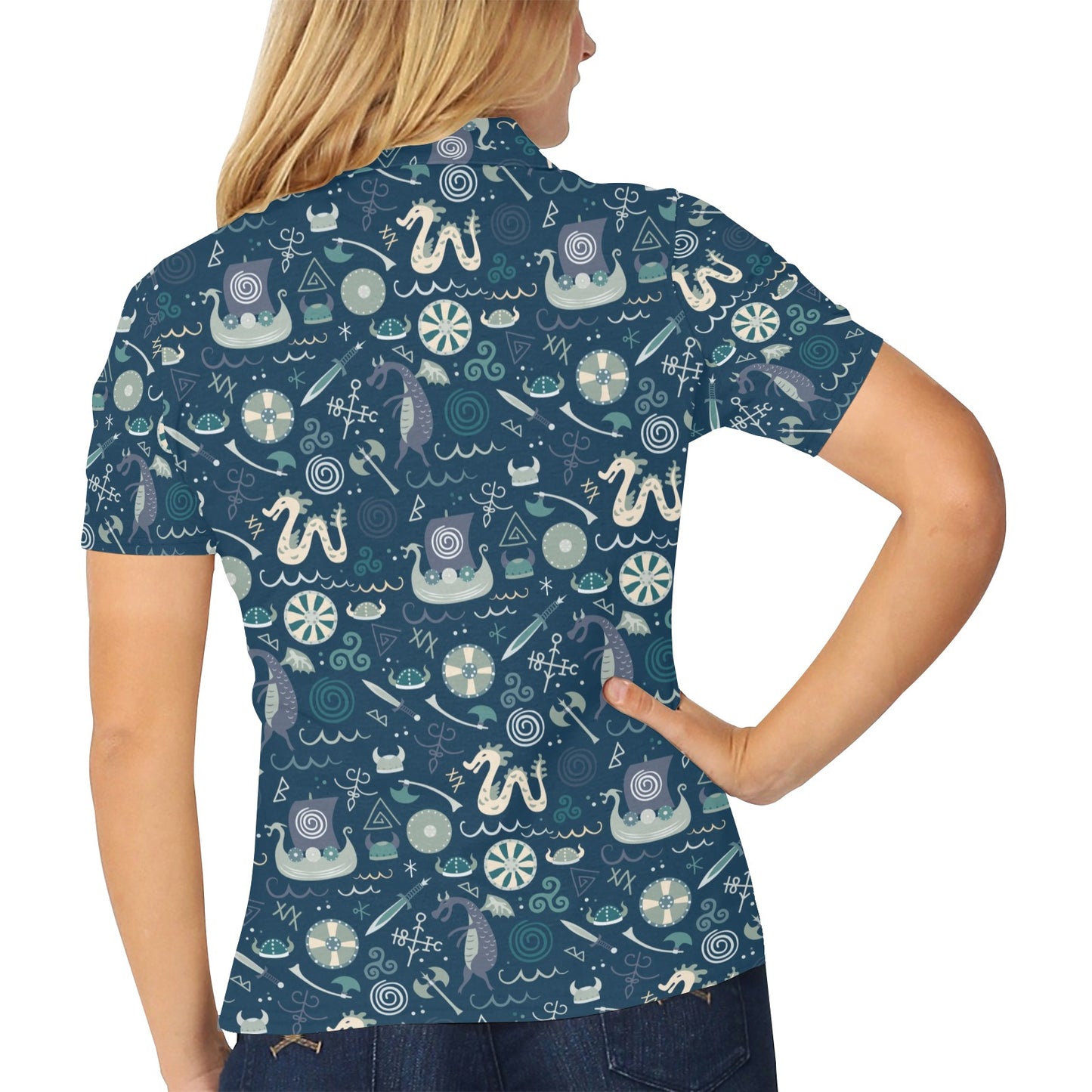 Vikings Print Design LKS305 Women's Polo Shirt
