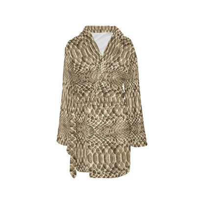 Python Pattern Print Design A02 Women's Fleece Robe