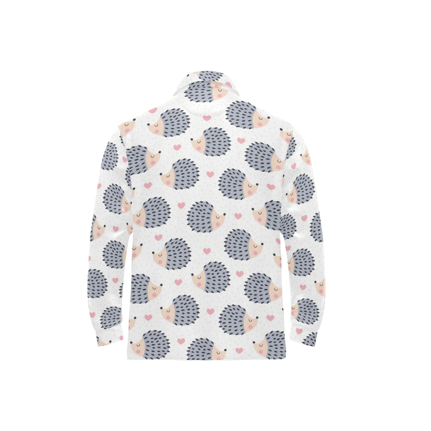 Hedgehog Baby Pattern Print Design 03 Long Sleeve Polo Shirt For Men's