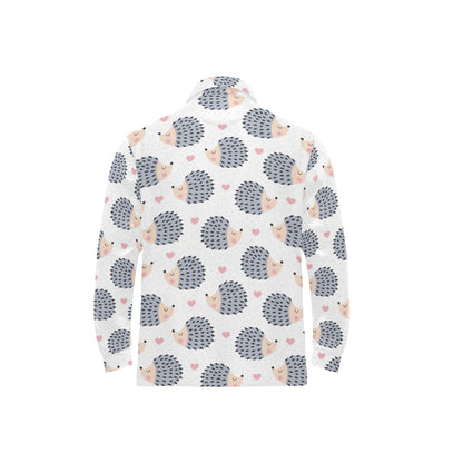 Hedgehog Baby Pattern Print Design 03 Long Sleeve Polo Shirt For Men's