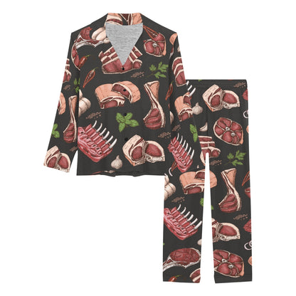Meat Pattern Print Design 02 Women's Long Pajama Set