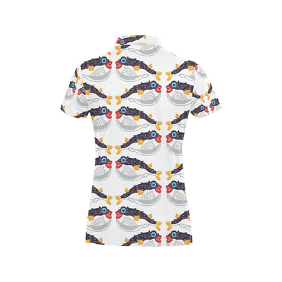 Fugu Pattern Print Design 03 Women's Polo Shirt