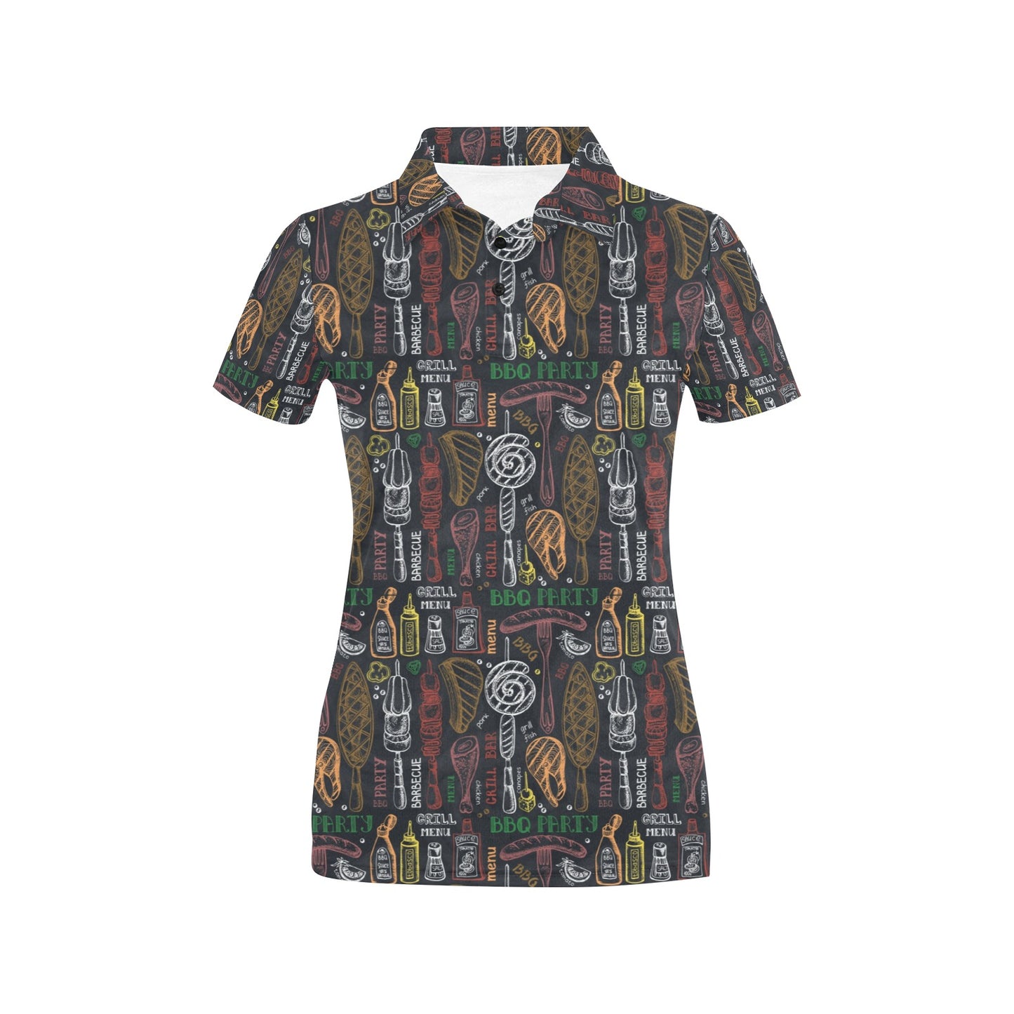 Barbecue Pattern Print Design 03 Women's Polo Shirt