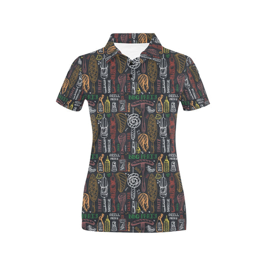 Barbecue Pattern Print Design 03 Women's Polo Shirt