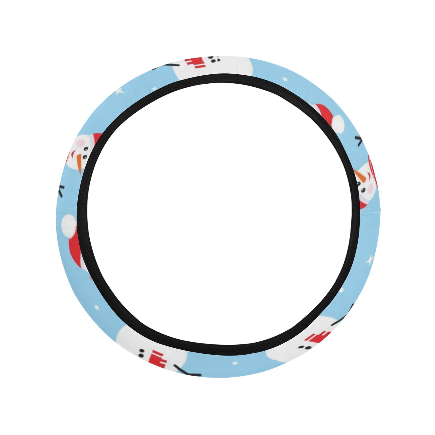 Snowman Print Design LKS305 Steering Wheel Cover with Elastic Edge