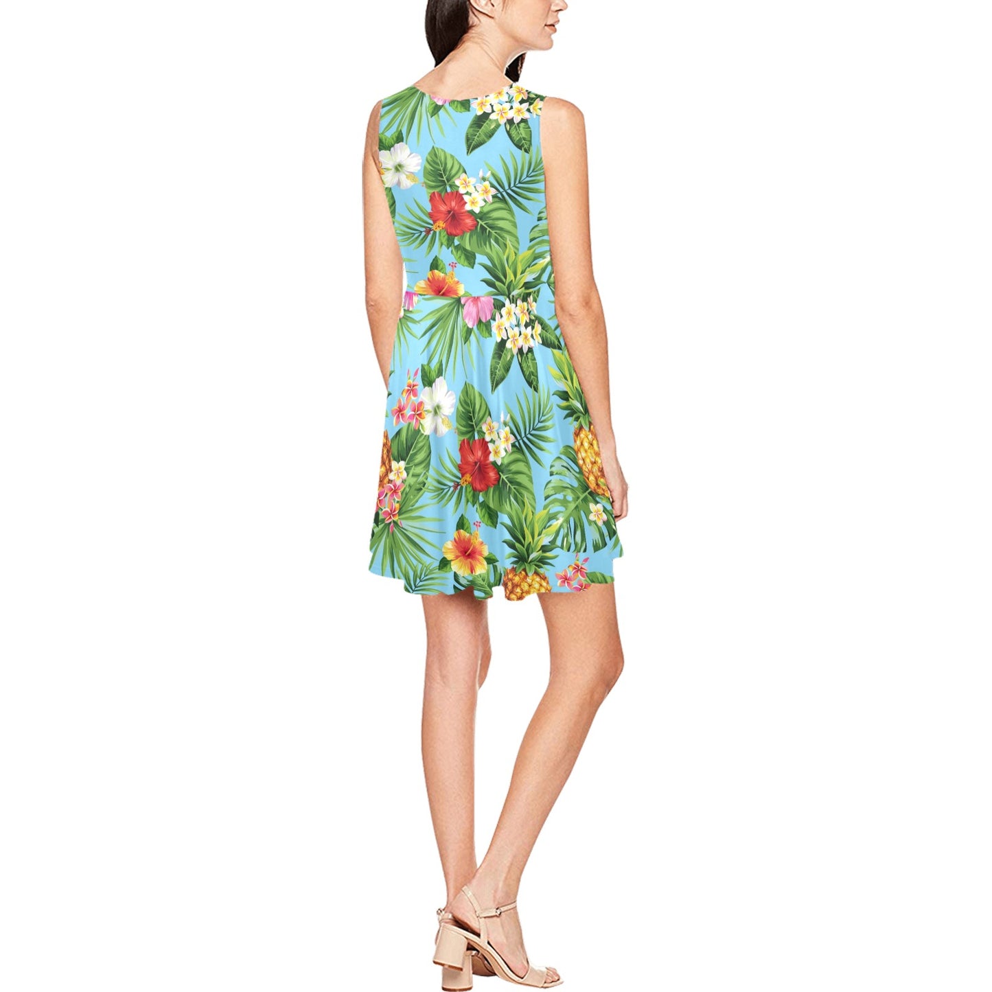 Pineapple Hawaiian flower Tropical Sleeveless Dress