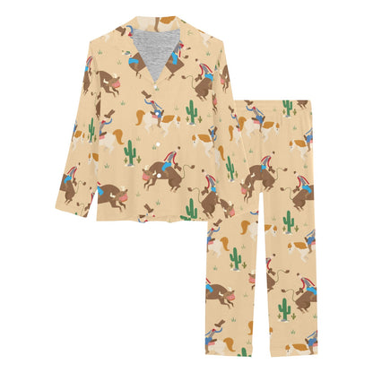 Rodeo Pattern Print Design A02 Women's Long Pajama Set