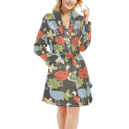 Guinea Fowl Pattern Print Design 02 Women's Fleece Robe