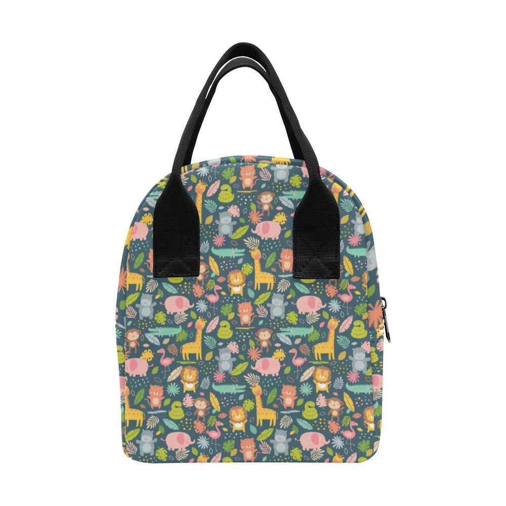 Safari Animal Cartoon Print Design LKS305 Insulated Lunch Bag